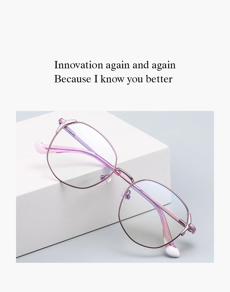 Neue Gläser Frauen Mode Weibliche Brillen mit Rezept Legierung Flexible Metall Stilvolle Optische Verordnung Brillen Frau Specs – Detail 2
