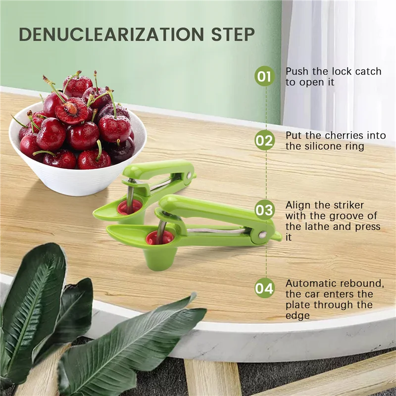 Y23A-2 체리 씨 제거기 또는 올리브 씨 제거기, 체리 씨 또는 씨앗 제거기 과일 도구(녹색)