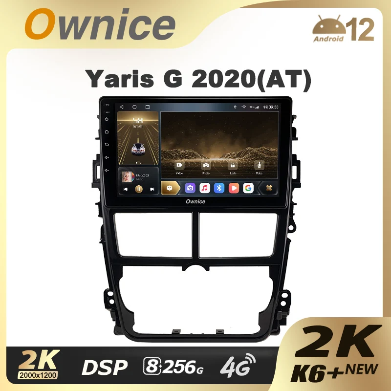 Ownice K6+ 2K for Toyota Yaris G 2020 8G+256G Ownice Android 12.0 Car Radio GPS 2din 4G LTE 5G Wifi Autoradio 360 SPDIF