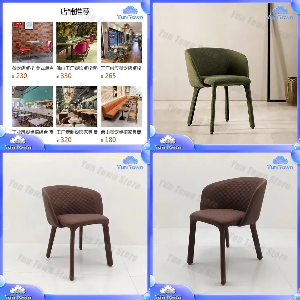 Italian Minimalist Fabric Dining Chair for Ins Style Designer High-End Styling Cotton Chair Simple Modern Cafe Chair