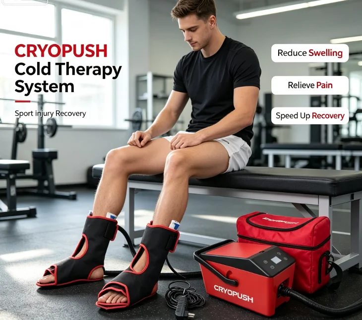 Complete Cold Therapy  Freeze Machine Kit Ice Compression Cooling System Full Set For Post‑Op & Sports Injury Recovery Treatment