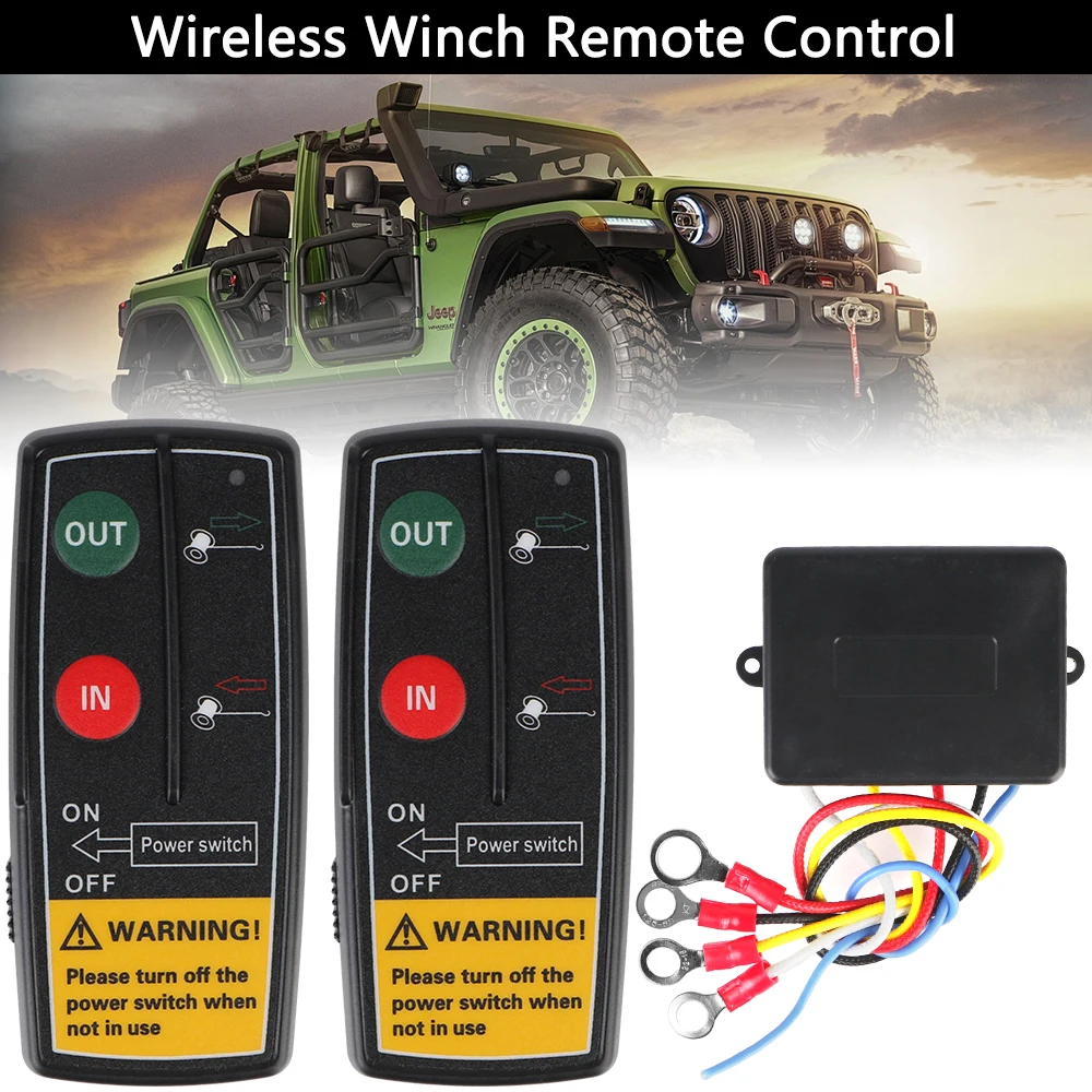 Wireless 12V 24V For Recovery Tow Truck For Jeep Off-road ATV Winch Remote Control System Handset Switch Controller Universal