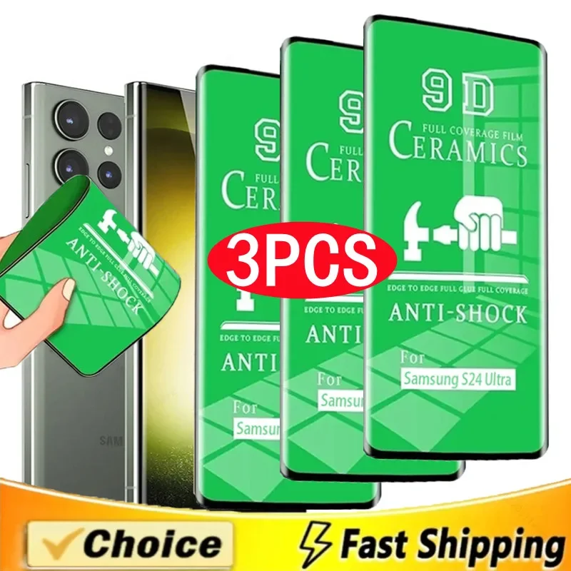 

3Pcs HD Soft Ceramic Film for Samsung Galaxy S21 S20 S22 S23 S24 Ultra FE S10 S9 S8 Plus Note 20Ultra 9 10 Plus Screen Protector