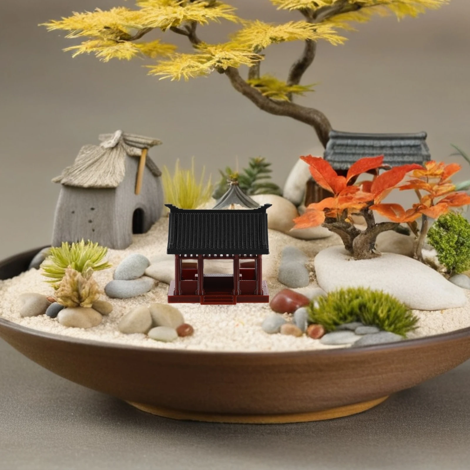

Pavilion Decorations Micro Landscape Figurine Statuette Ornament Bookshelf Fairy Garden Decoration Miniature for Desktop