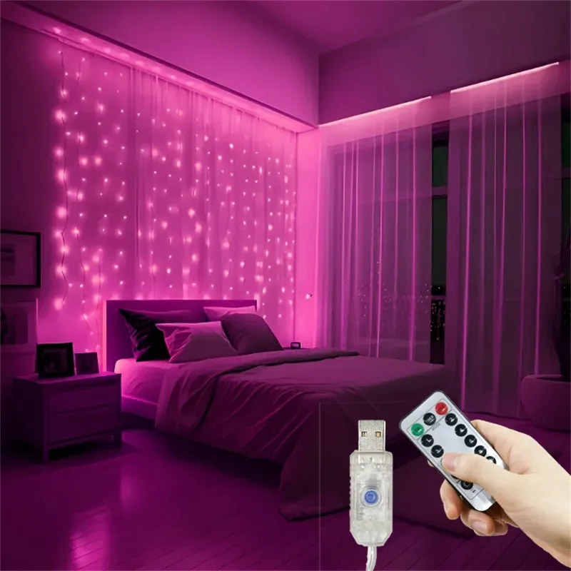 Hochzeitsparty Raumdekoration Lichterkette LED-Feenlicht USB-Betrieben Dekoration für Zuhause Ramadan Eid Mubarak