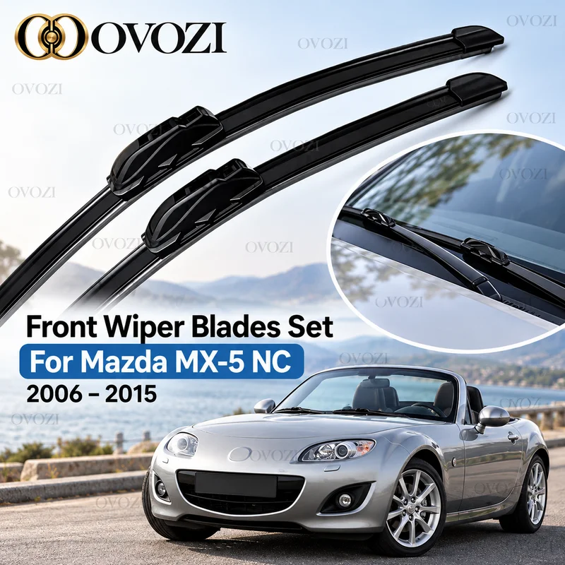 Car Front Wiper Blades Set For Mazda MX-5 NC MX5 Miata Roadster 2006-2015 Windscreen Windshield Window Brushes Cover 2008 2010