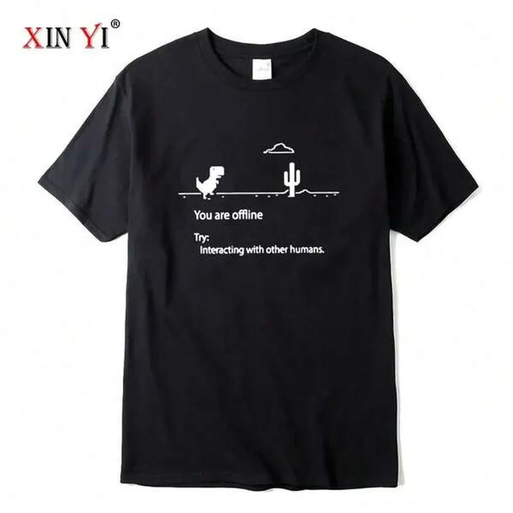 20262025Men's High Quality Cotton Blend Funny Dinosaur Print T Shirt Loose O-Neck Men Tshirt Short Sleeve T-Shirt Male Tees Tops180g