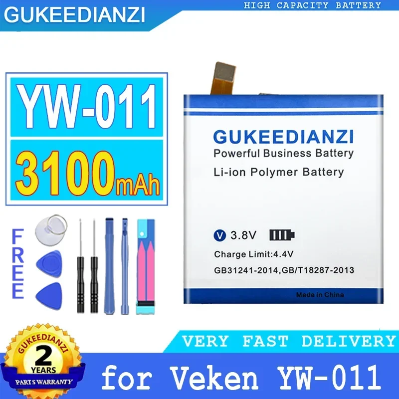 GUKEEDIANZI Battery for Veken, Big Power Battery, 3100mAh, 3600mAh, YW-011, YW-014, YW014