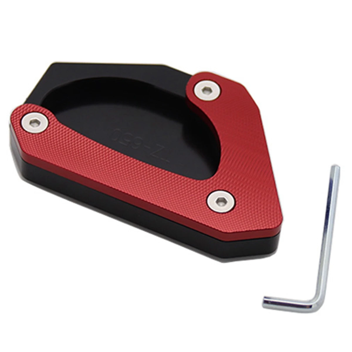 Motorcycle Foot Bracket Extension Side Stand Enlarge Pad Non-Slip for Suzuki V-STROM 650XT DL650 2004-2020 (Red)