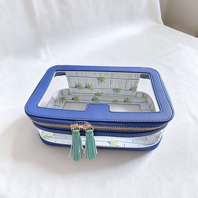 Aligaia New Women's Casual Transparent Makeup Bags 2027 Fashion PU Leather Portable Waterproof Storage Cosmetic Bag