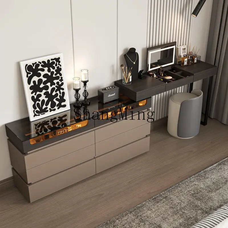 SM minimalist dresser chest integrated modern light luxury high-end bedroom end of bed flip cover makeup table