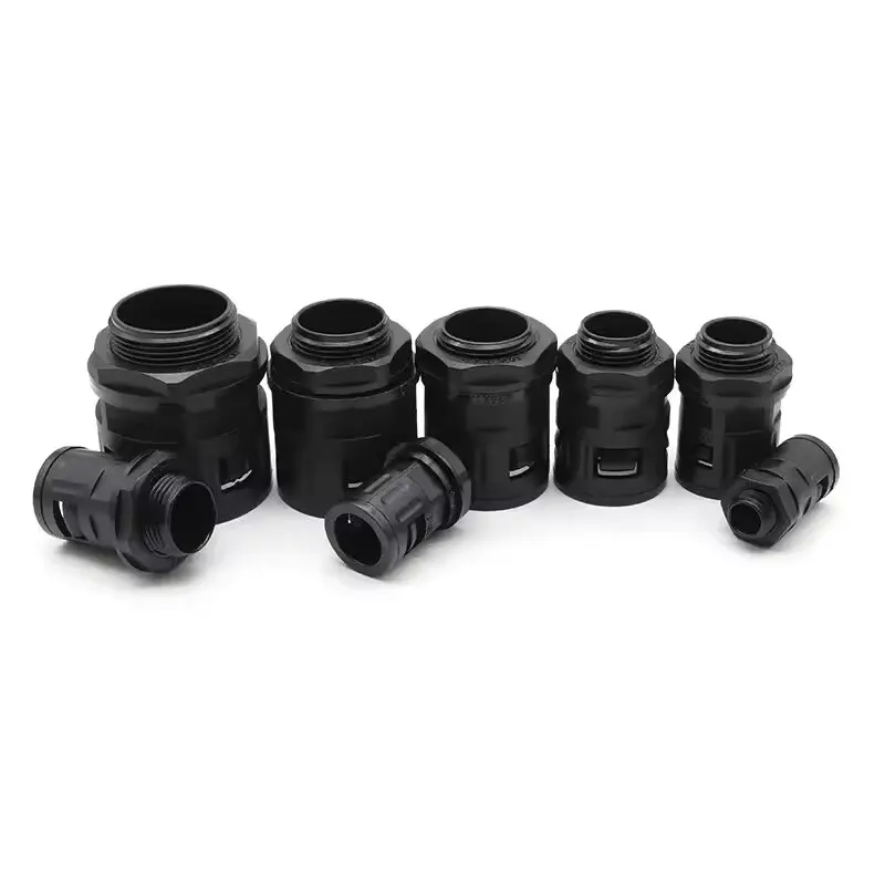 Factory Nylon 1/4'' Conduit Fitting Flexible Conduit Adaptor Fittings Plastic Connector for Corrugated Pipe AD10 AD13 AD15.8