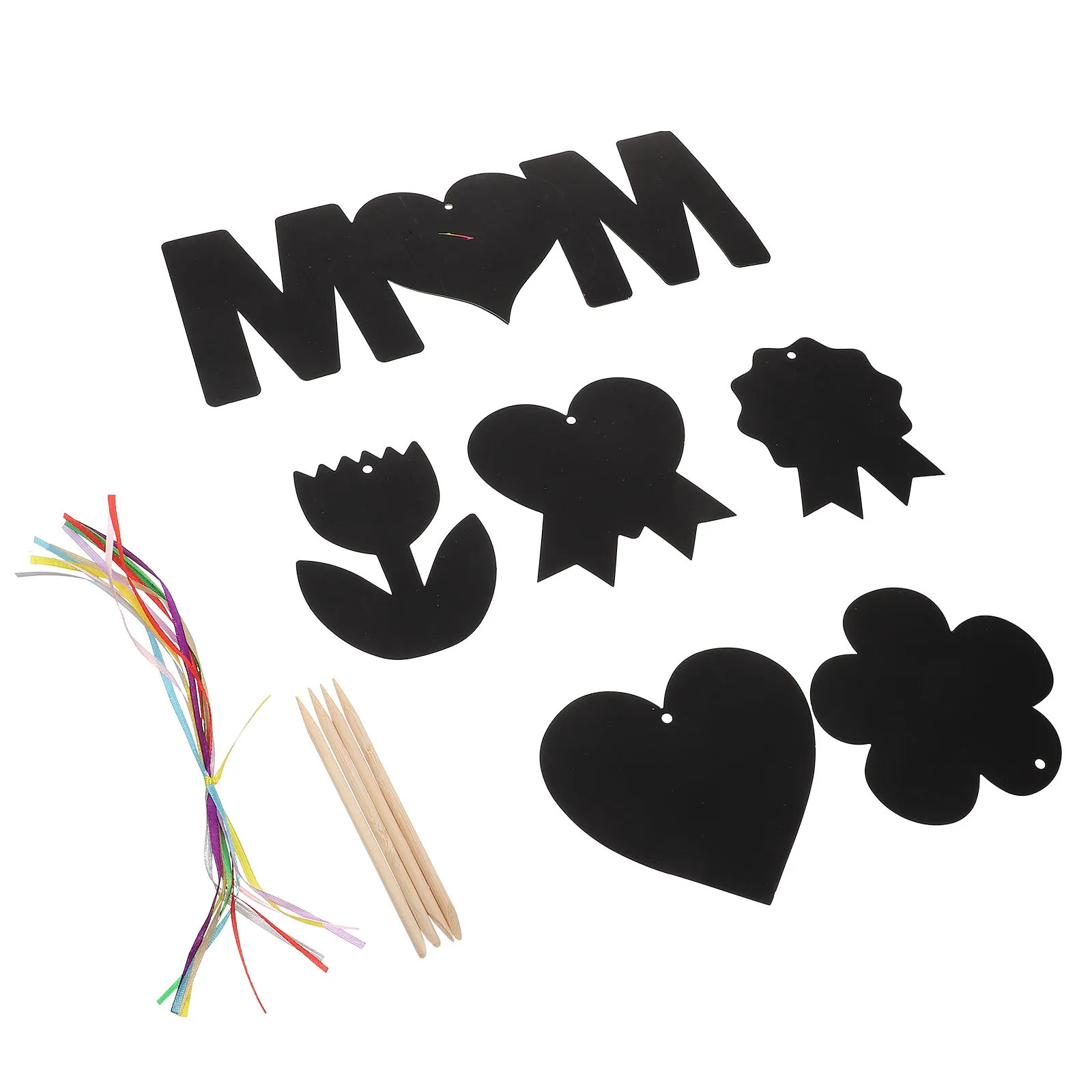 1 مجموعة عيد الأم خدش ورقة الإبداعية للأطفال DIY حزب شنقا الديكور الأسود خدش قبالة عيد الأم الحرفية