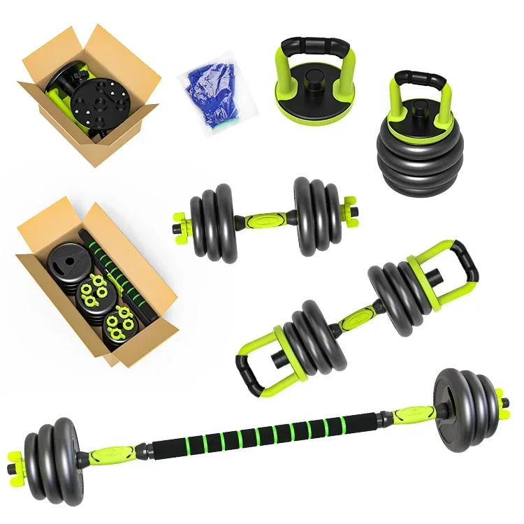 10kg 15kgGym Home Equipment Plastic Dumbbell Barbell Adjustable cement dumbbells