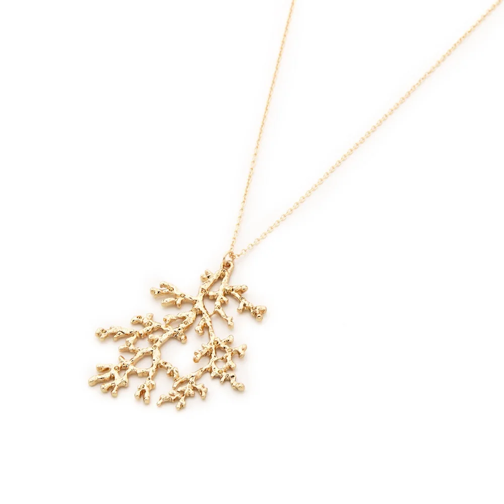 High-Quality Gold Plated Tree of Life Branch Pendant Necklace for Women Fashion Jewelry Gifts