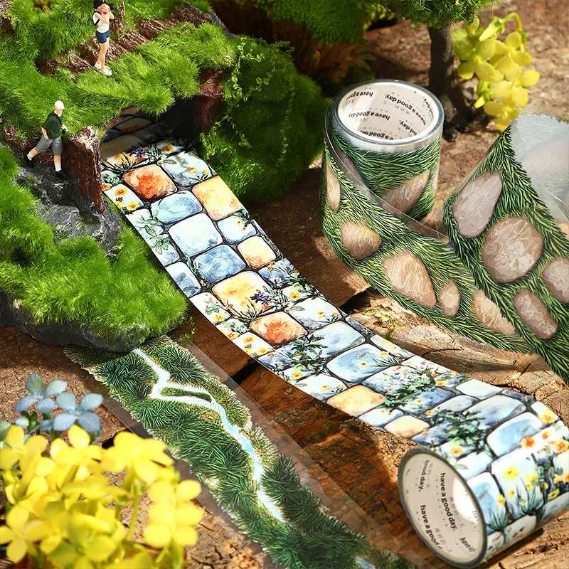 

Набор из 1 или 2 рулонов декоративной ПЭТ-ленты серии «Каменная тропа» (6 стилей) для скрапбукинга, дневников и декораций в ретро-стиле