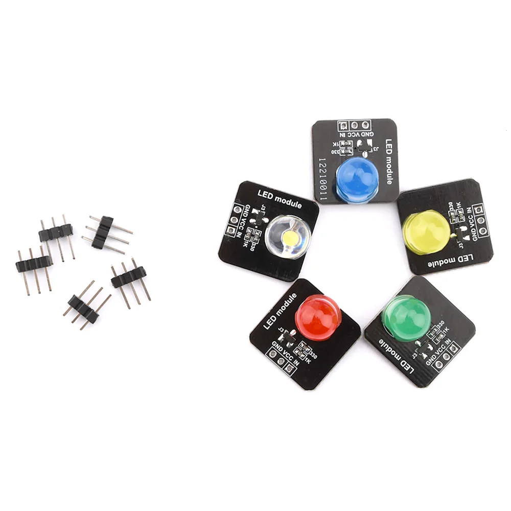 DC 3.3V-5V 10mm Luminous LED Module LED Light Sensor Indicator Light  Light-emitting Module for Arduino Microcontroller Control