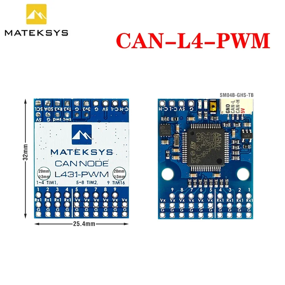 MATEK CAN-L4-PWM AP_PERIPH CAN TO PWM ADAPTER ArudPilot Turn PWM Servos Into CAN Servos DShot Capable ESC Into CAN ESC RC Drone