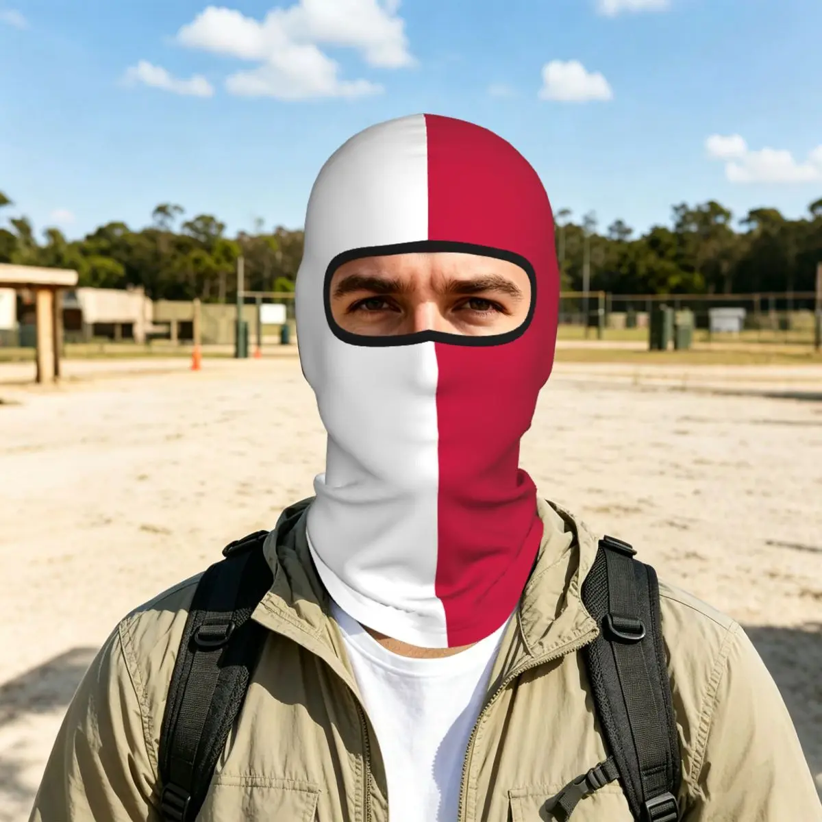 Malta Flag Balaclava Full Face Mask Breathable Motorcycle Winter Warm Full Cover Caps Neck Windproof Dustproof Cycling Caps