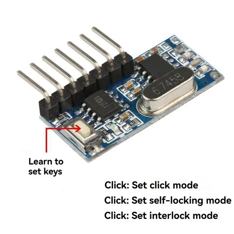 ABJF-10X 433Mhz Wireless RF Remote Control 5V 4-Way Transmitter And Receiver Module Set 3-Button Remote Control RX480-4CH