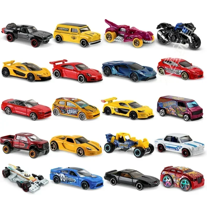 5pcs-72 pz/scatola Hot Wheels modello di auto giocattoli per bambini pressofuso in metallo Hotwheels di plastica Brinquedo Hot giocattoli per