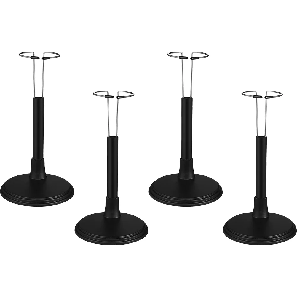 

4 Pcs Portable Stand Black Rack Figurine Display Shelf Stable Bracket Movable Stands