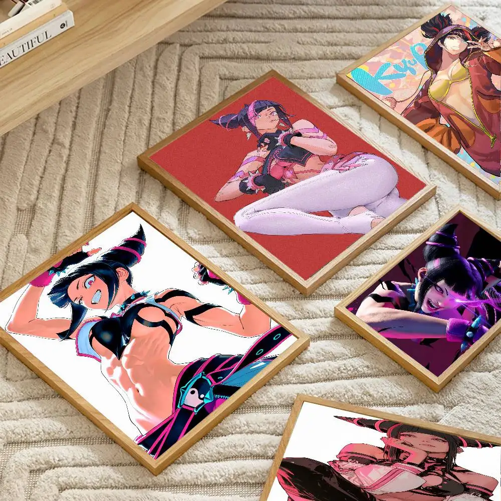 Game S-Street F-Fighter J-Juri Poster Art Sticky Wall Waterproof Home Living Room Bedroom Bar Aesthetic Decoration