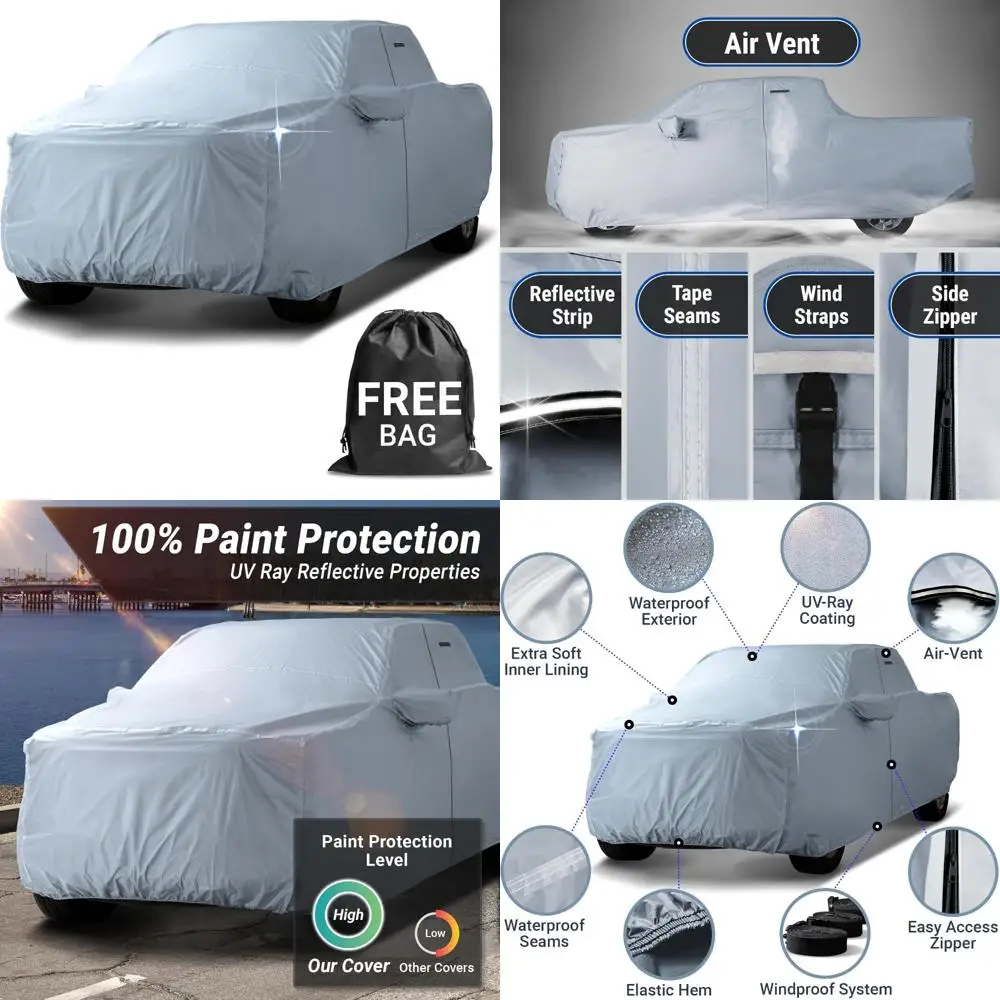 

Waterproof All-Weather Truck Cover for 2019-2023 GMC Sierra 1500 Crew Cab 5.8 ft Short Bed - UV Sun Snow Rain Protection