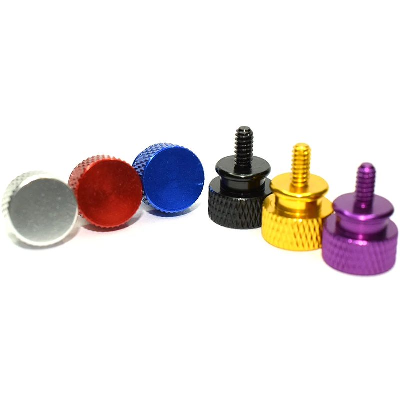 6pcs 6#-32 Aluminum Alloy Step Thumb Screw Computer Case Screw Knurled Hand Screws Anodized L=6.7 for Computer DIY