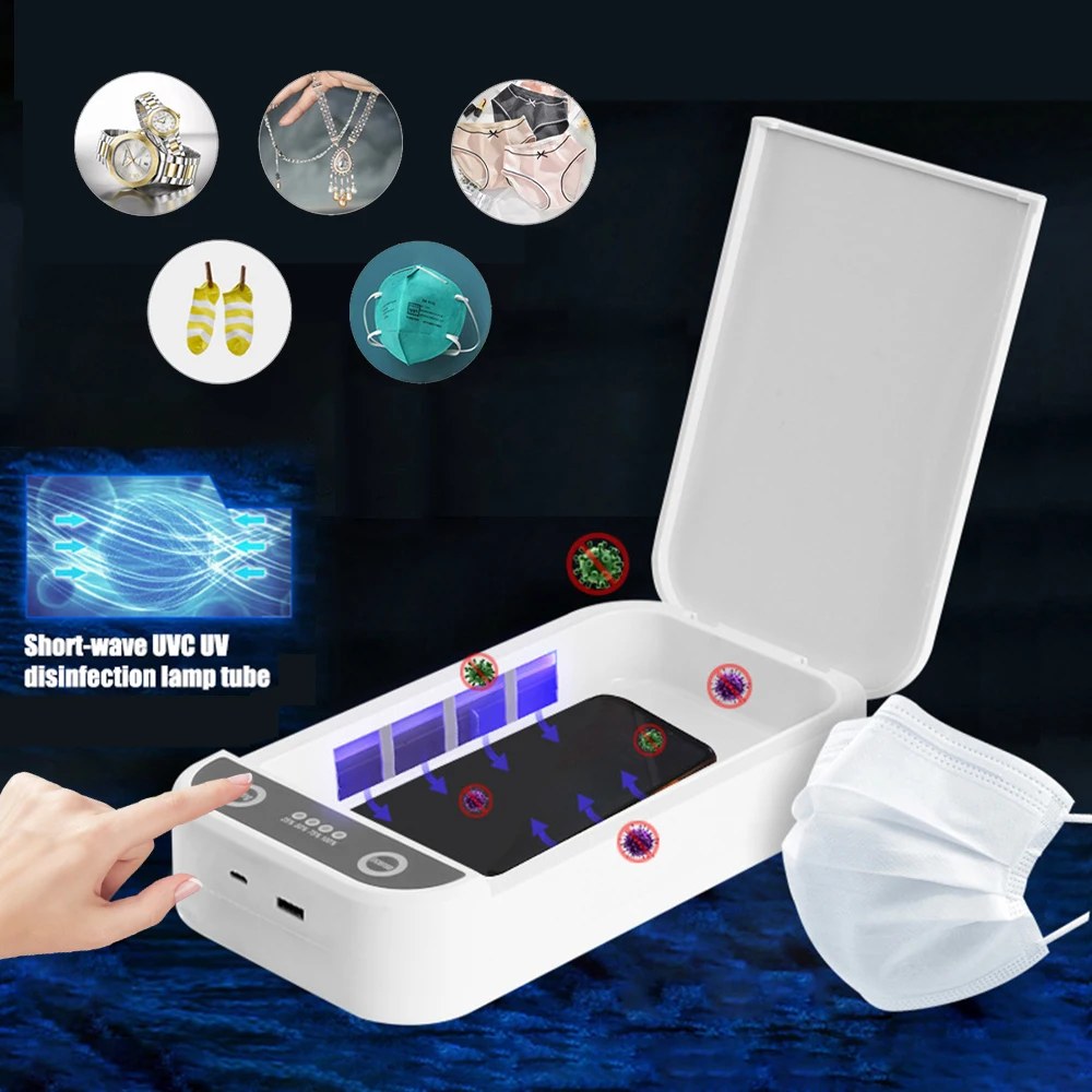 Disinfection Box UV 9w Multifunctional Mobile Phone Wireless Charger Disinfection Box Fully Sealed White Cleaning Box