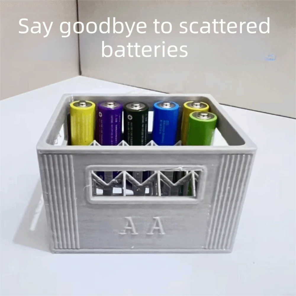 Large Capacity AAA/AA Battery Storage Box Stackable Design No Batteries Included Durable Plastic Organizer Moisture-proof
