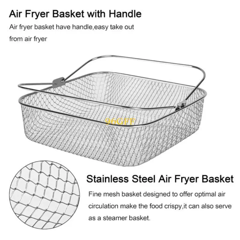 96GF Stainless Steel Chip Basket Multifunctional Fryer Basket Air Fryer Frying Baskets Perfect for Frying and Serving Treats