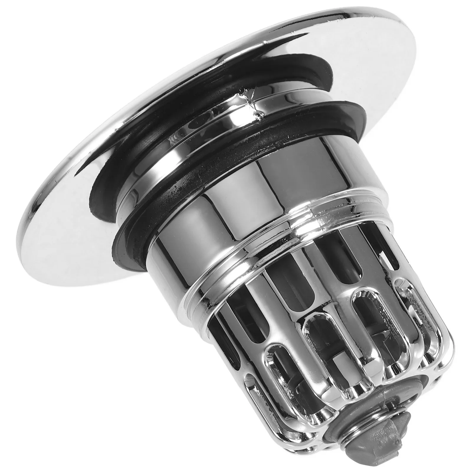 

Basin Press-Type Plug with Built-in Hair Catcher for Washbasin Drain Stopper Anti-Odor Long-Lasting Copper and ABS Sink Plug