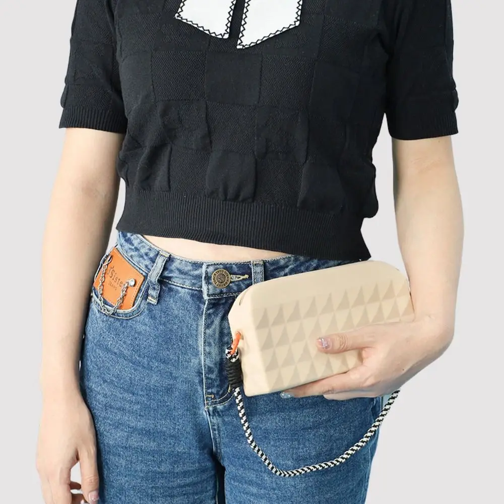 

New Silicone Cosmetic Bag Multifunction Waterproof Storage Pouch Zipper with Lanyard Phone Bag Purse