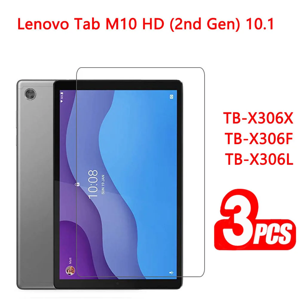 

(3 Pack) Tempered Glass For Lenovo Tab M10 HD (2nd Gen) 10.1 2020 TB-X306X TB-X306F TB-X306L Tablet Screen Protector Film