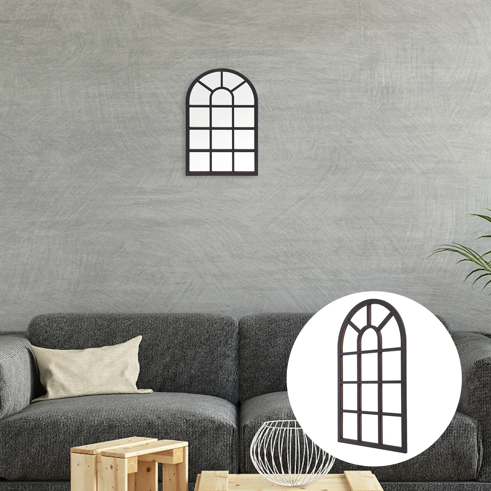 

Extra Large Window Shaped Wall Decal Self Adhesive Wooden Frame Decor for Living Room Bedroom Indoor Space Rustic Farmhouse Vibe