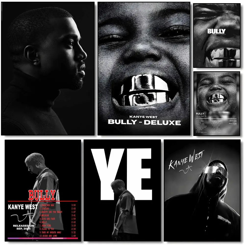 Singer K-Kanye West YE Bully Poster Modern Aesthetic Wall Art Print Trendy Bedroom Home Decor Gift