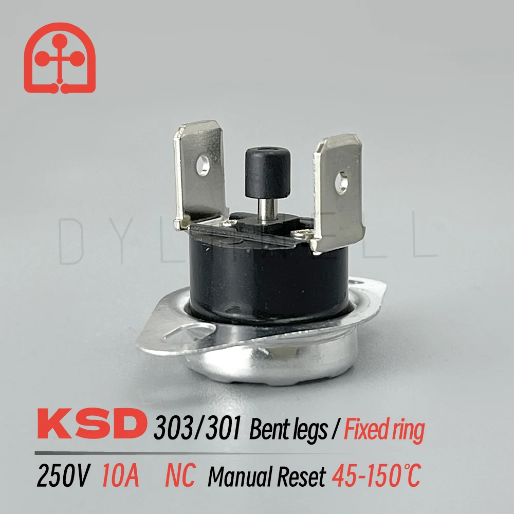 KSD303 301 10A 250V 45C 90 95C 100 150 160C Degrees Celsius Manual Reset Normally Closed Temperature Control Switches