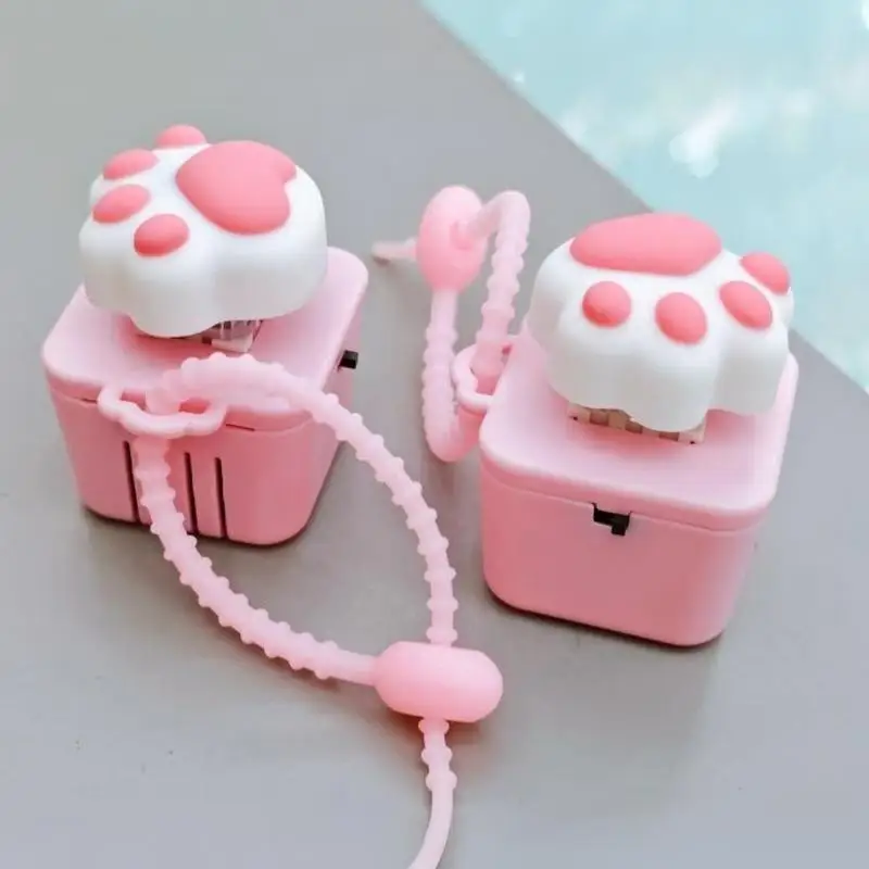Cute Cat Claw Keychain Sound Keyboard Clickable Button Fidget Toy For Stress Anxiety Relief Portable Desk Accessory Decor Gift