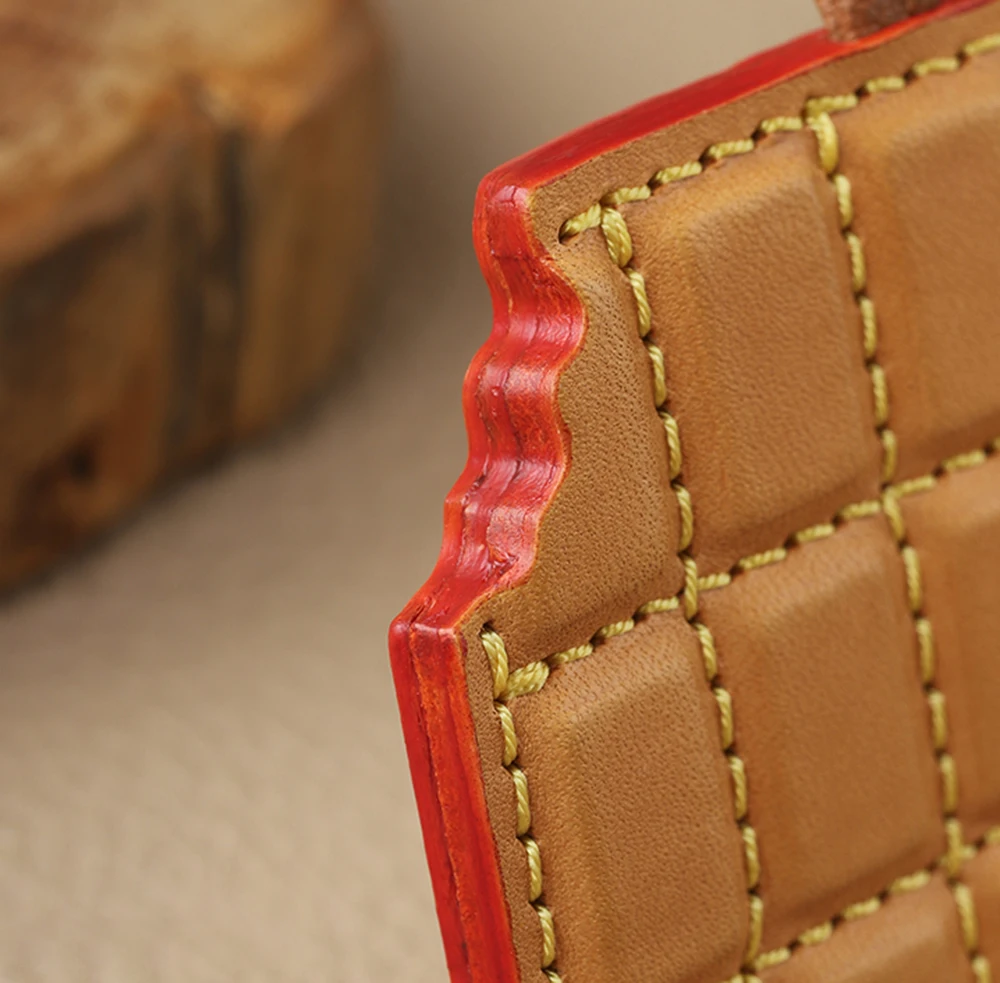 CRAZYSMITH Schokoladen-Taschenanhänger aus echtem Leder, italienisches vollnarbiges pflanzlich gegerbtes Rindsleder, luxuriöser Taschen-Charm für Handtaschen für LV, süßes Accessoire, Deko, Geschenk – Detail 7