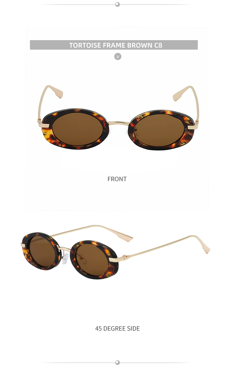 Sexy kleine ovale Punk-Sonnenbrille für Damen, 2026, luxuriös, Vintage, Steampunk, Metallrahmen, Sonnenbrille für Damen, trendige Reise-Sonnenbrille – Detail 20