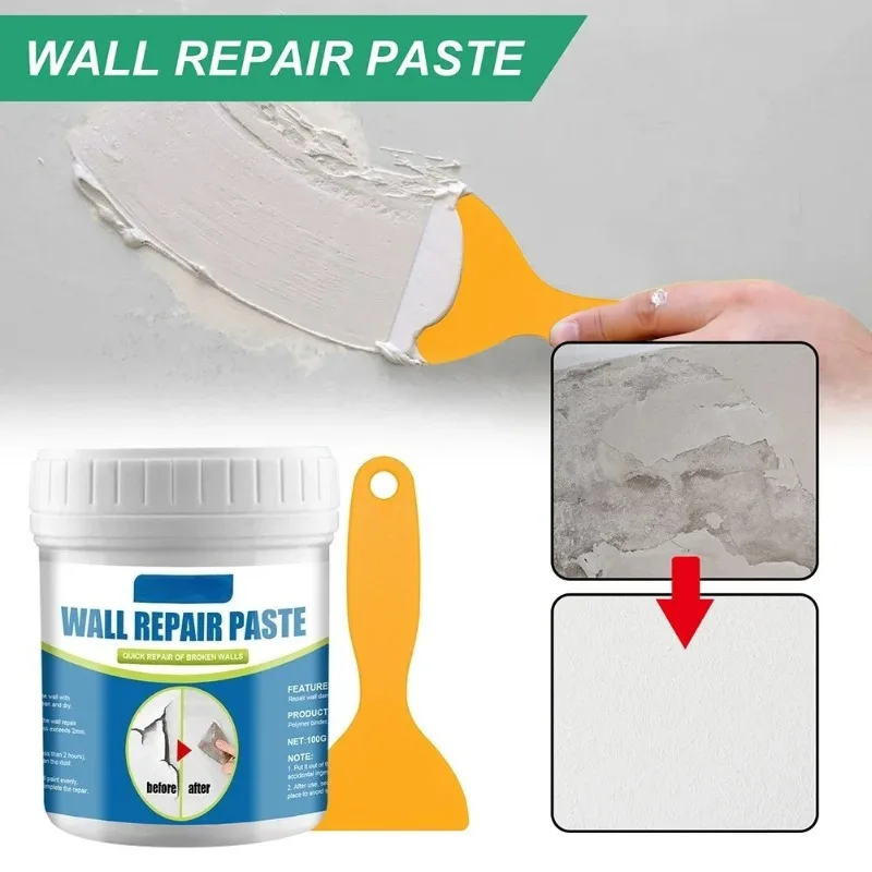 100g Multipurpose Ceramic Repair Agent Strong Adhesion Professional Adhesive Repair Agent with Scraper for Bathroom Wall Floor