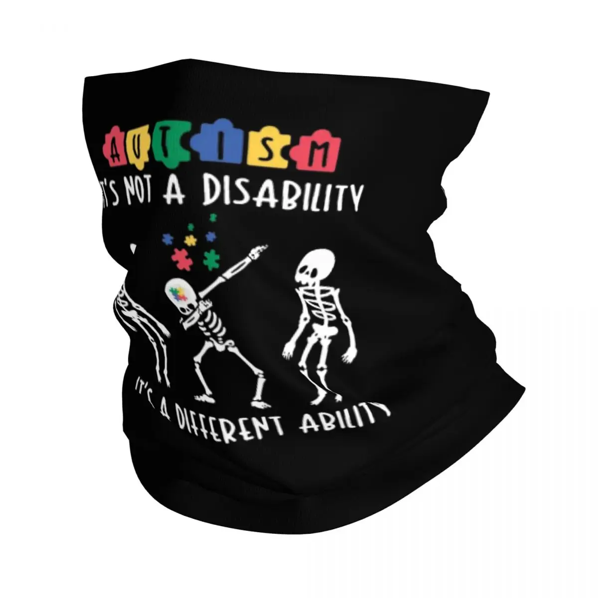 

Забавный черный аутизм с цитатами на заказ, бандана, гетры для пеших прогулок, езды на велосипеде, мужской и женский шарф, Балаклава, теплый шарф для лица, чехол