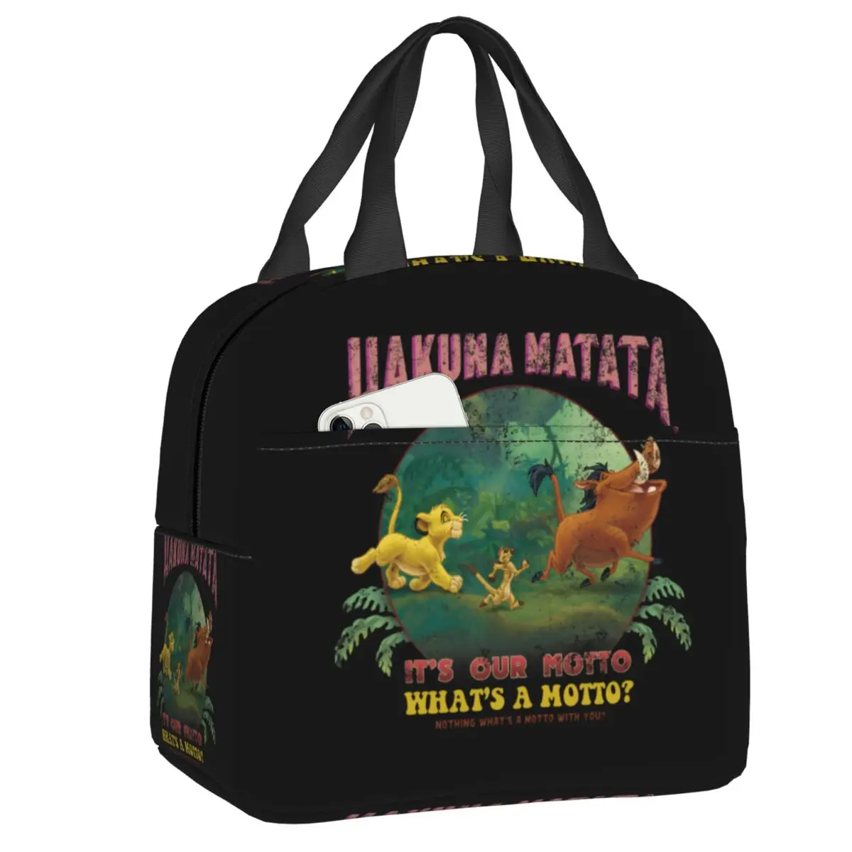 

Custom Cartoon The Lion King Lunch Bag Reusable Cooler Thermal Insulated Lunch Box for Outdoor Picnic Storage Food Bento Box