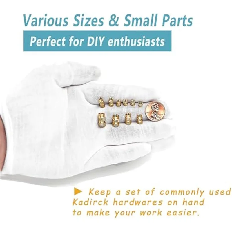 A67P-420Pcs M3/M4/M5 Threaded Inserts Assortment Kit For Components,Brass Knurled Nuts,Insert By Heat Into Plastic Parts