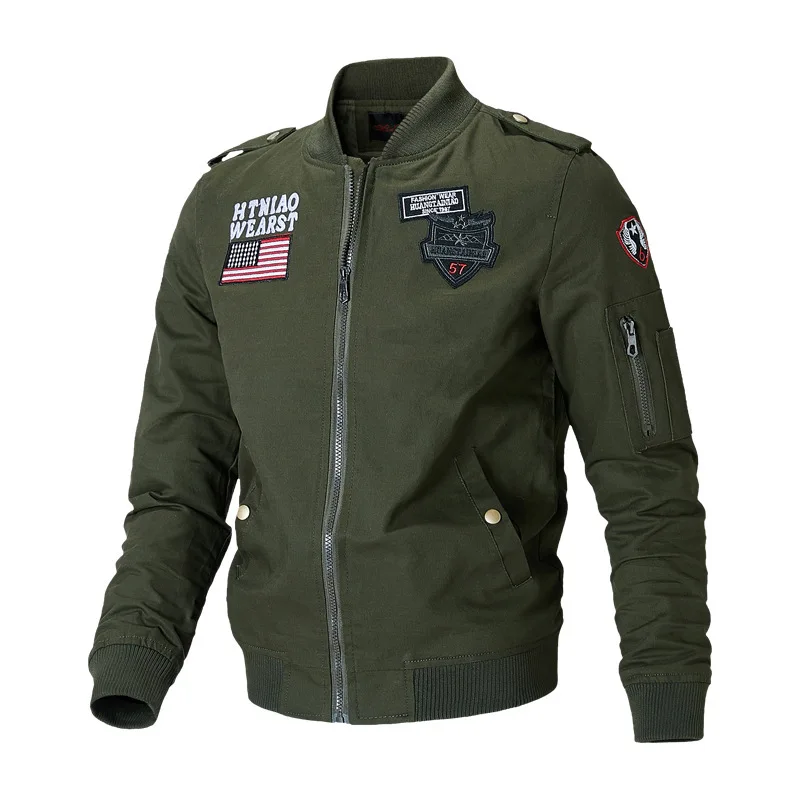 

New Autumn And Winter Embroidered Air Force Jacket Youth Baseball Jacket Men's Tooling Jacket