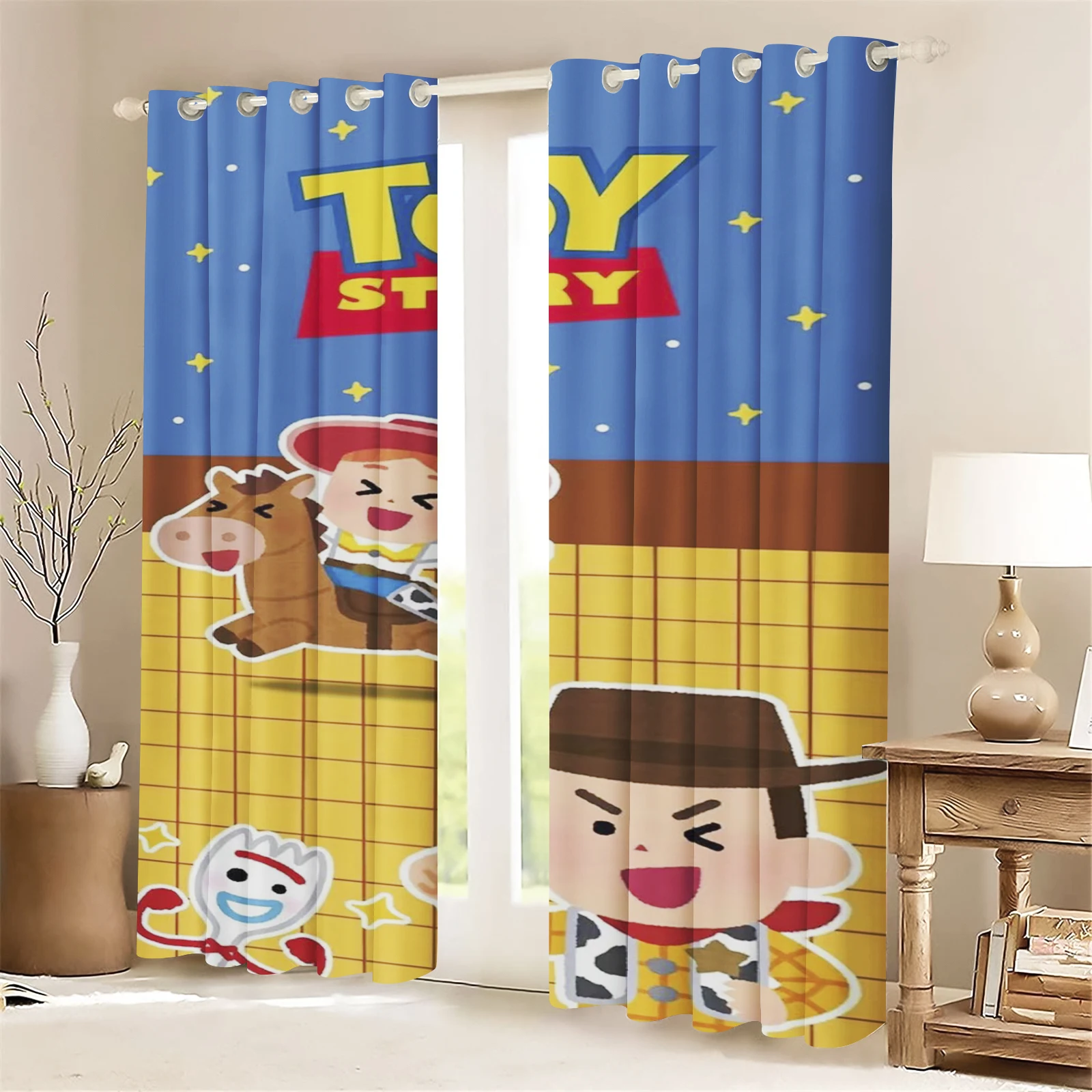 Toy Story Cartoon Disney Curtains Living Room Blackout Animated Curtain Children Bedroom Customisable Bedroom Premium