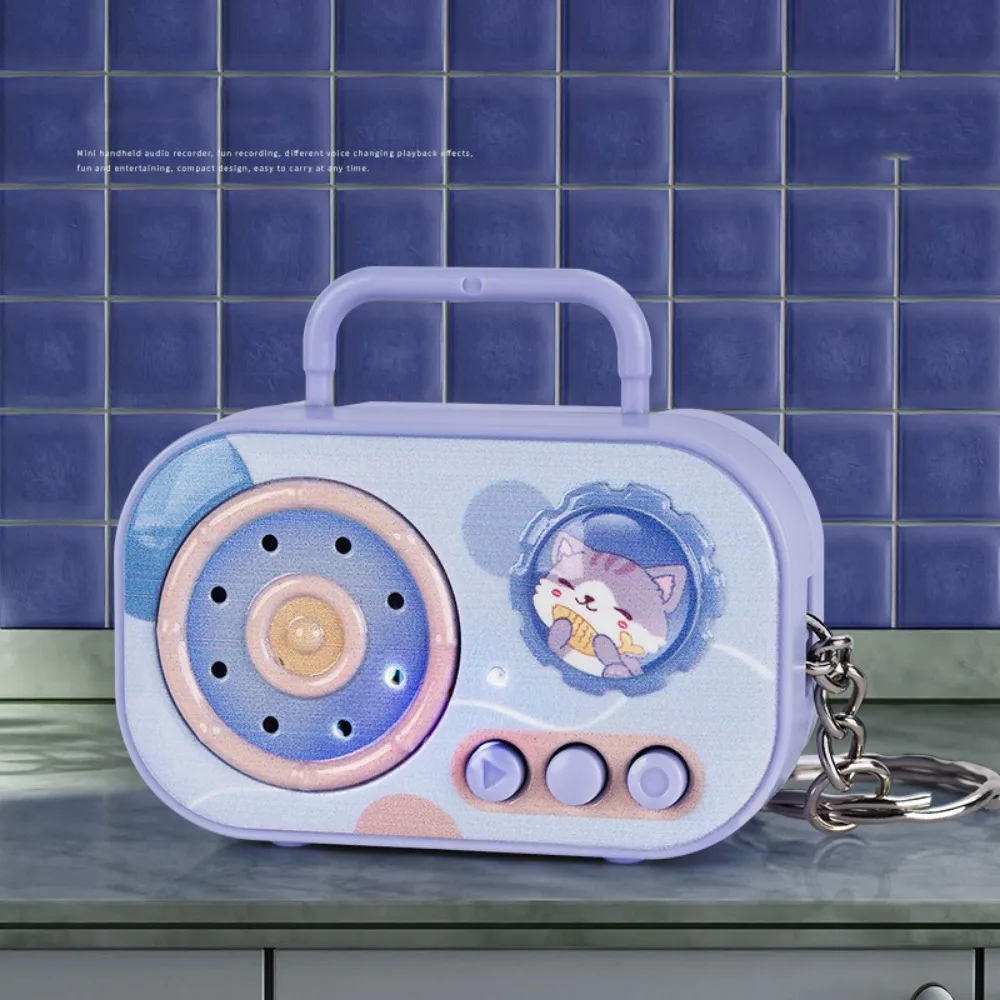 Stemveranderende blokfluit sleutelhanger cartoon dier meerkleurige opname sleutelhanger hanger kat panda konijn hond plastic