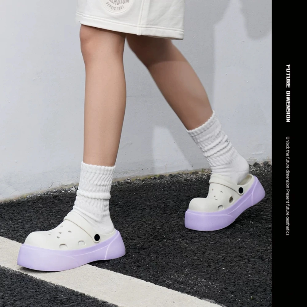 

Summer 2026 Women's Thick Soled Height Increasing Hole Shoes Ladies Outdoor Beach Hiking Sandals Adult Girls Non-slip Slippers