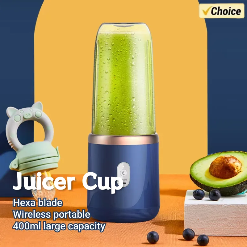 1set-New portable juicer with 2 cups, USB rechargeable mini blender, fresh juicer cup, personal sized smoothie blender